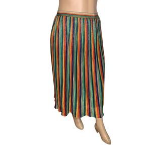 OHS NWT Metallic Multicolored Skirt Elastic Waistband Full Lining 2X